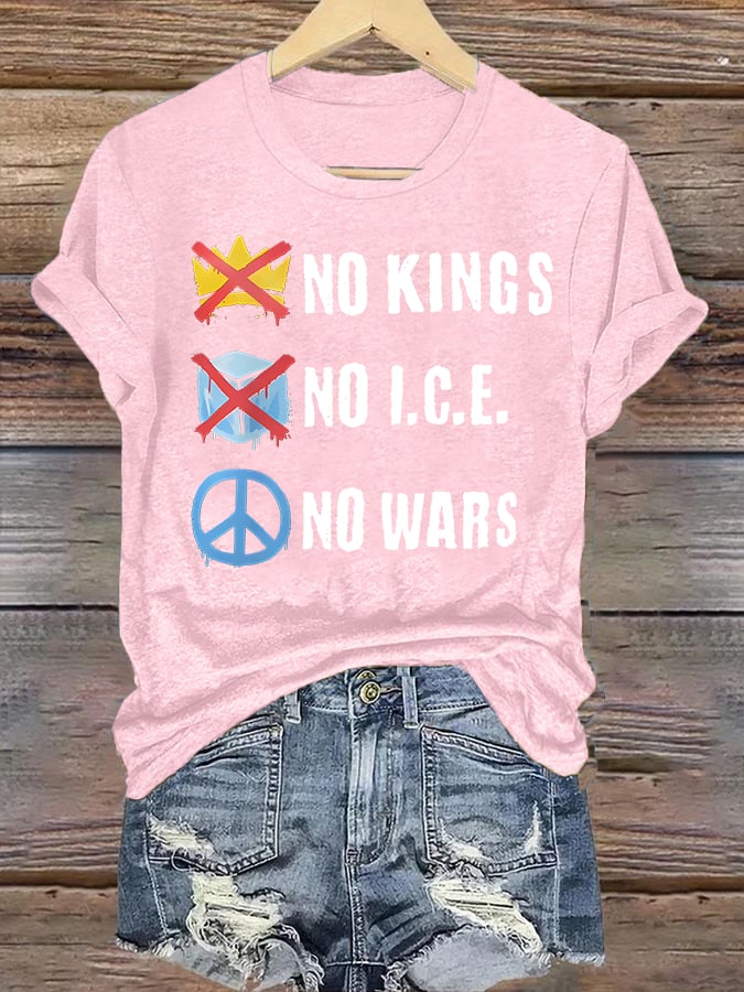 🔥Buy 3 Get 15% Off🔥Women's No Kings Print T-Shirt