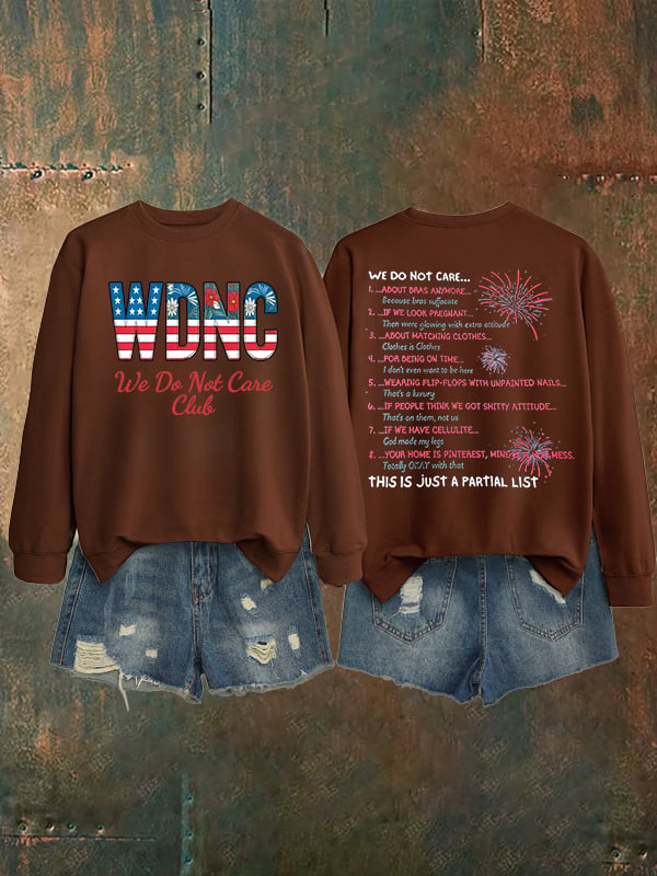 Women's Retro Funny Proud Member Of Club We Do Not Care Menopause Perimenopause Print Sweatshirt