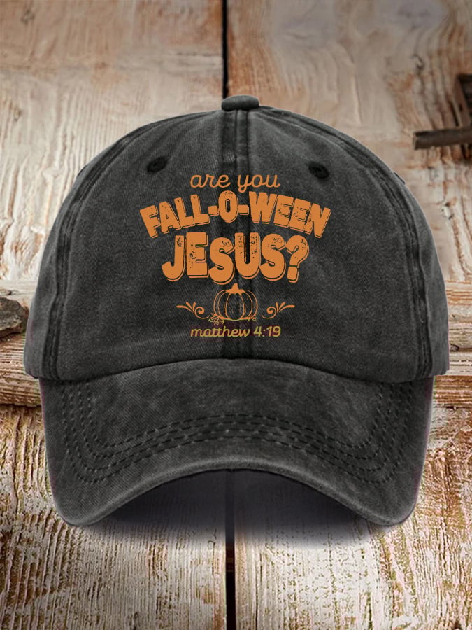 Unisex Vintage Are You Fall-O-Ween Jesus Print Hat