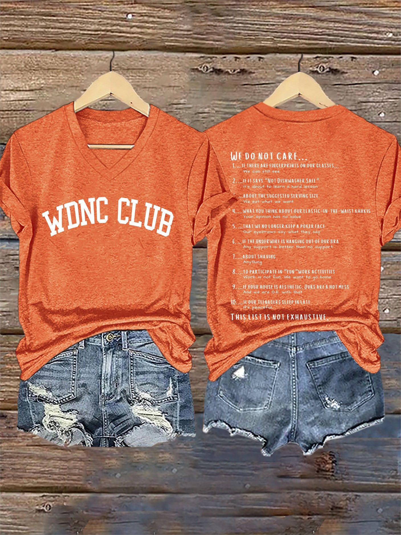 V-Neck Retro Funny WDNC Menopause Perimenopause This List Is Not Exhaustive Print T-Shirt