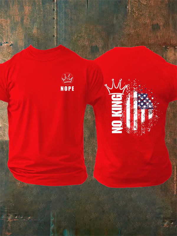 🔥Buy 3 Get 15% Off🔥Men's NOPE No King American Flag Print T-Shirt