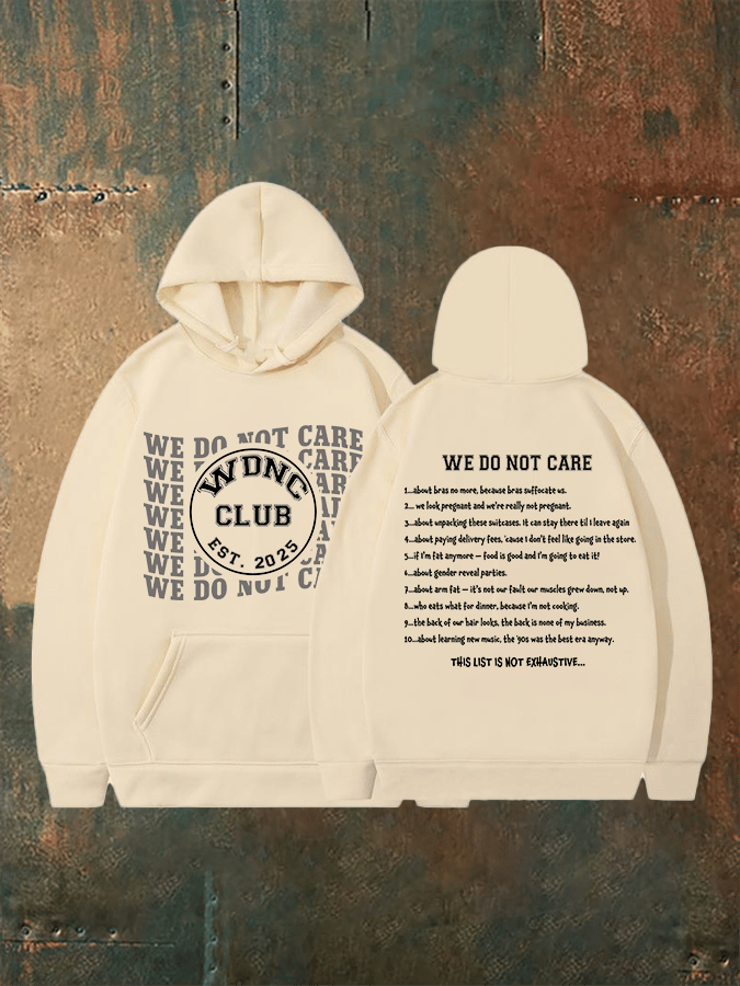 Women's Retro Funny Proud Member Of Club We Do Not Care Menopause Perimenopause Print Hoodie