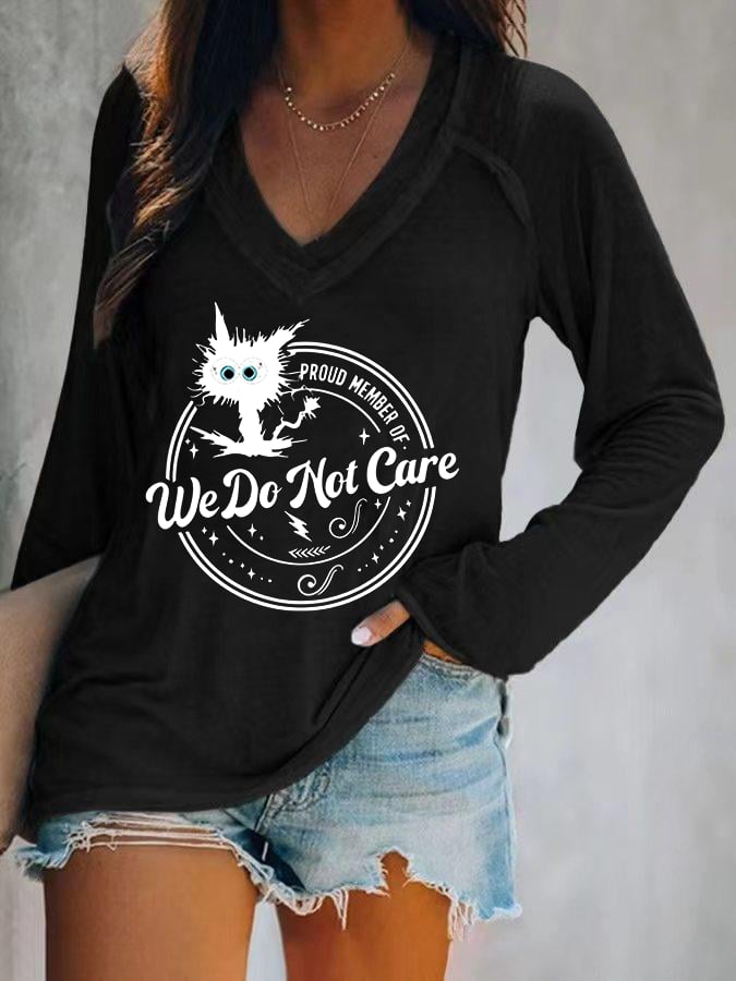 Women's V-neck Retro Funny Proud Member Of Club Menopause Perimenopause Print T-Shirt