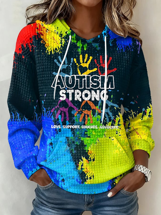 Women's Autism Strong Print Sweatshirt