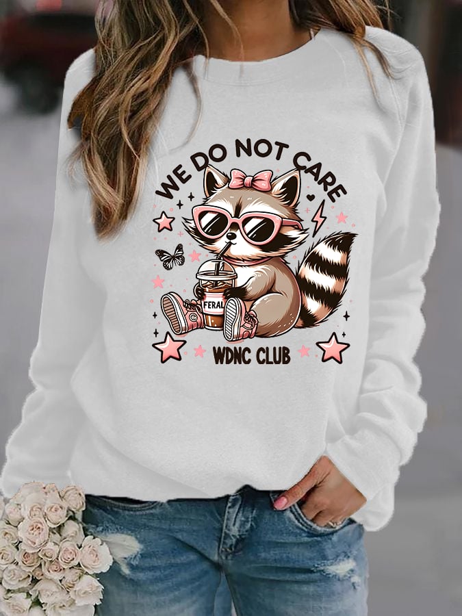 🔥Buy 3 Get 15% Off🔥Women's Cute little raccoon for Women's WDNC Menopause & Perimenopause Printed Sweatshirt