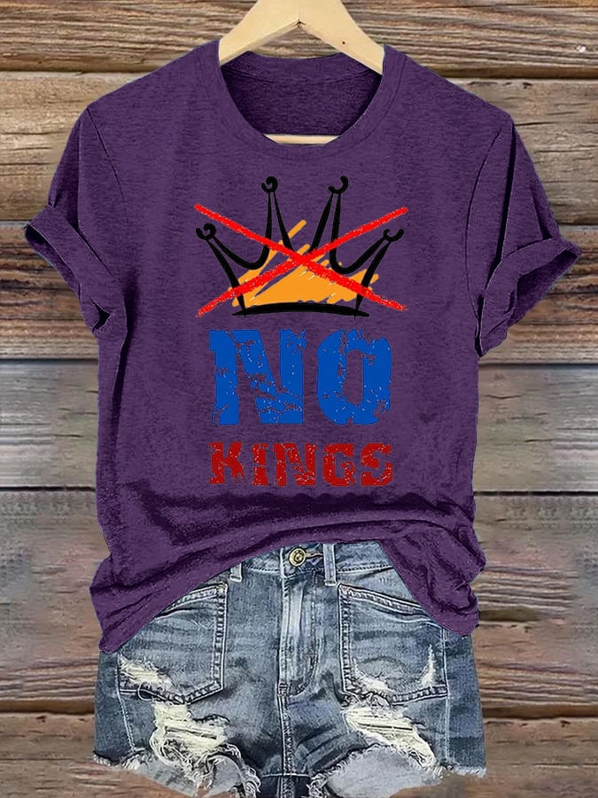 🔥Buy 3 Get 15% Off🔥Women's NO KINGS Print T-Shirt