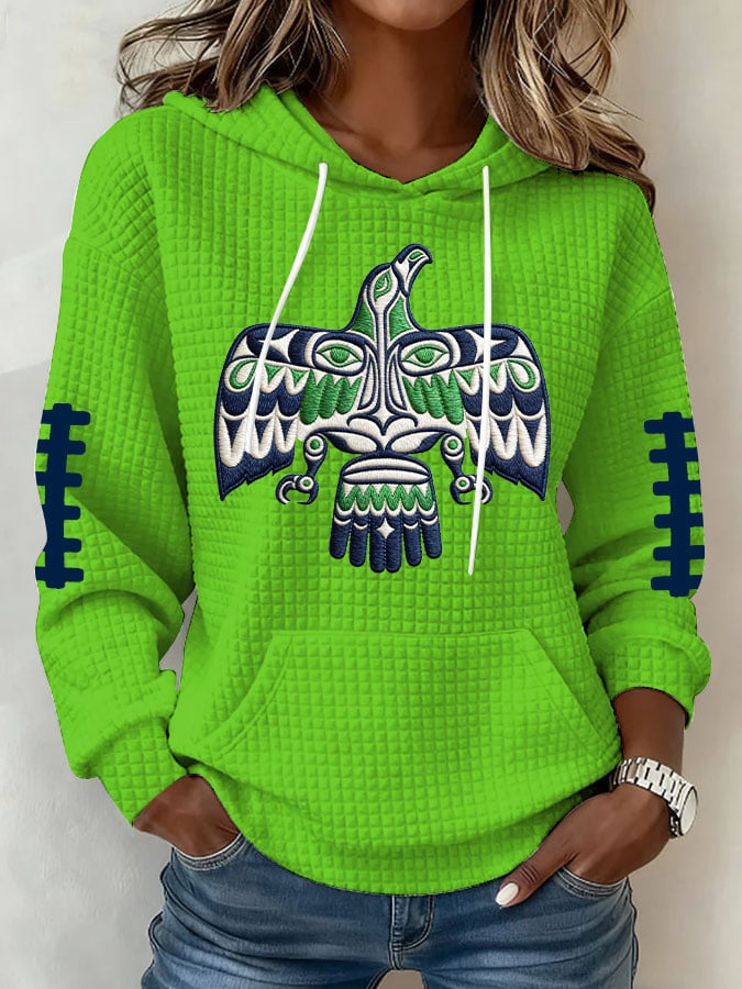 Women's Football Print Hoodie Sweatshirt