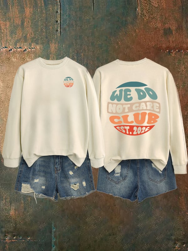 Women's Retro Funny Proud Member Of Club We Do Not Care Menopause Perimenopause Print Sweatshirt