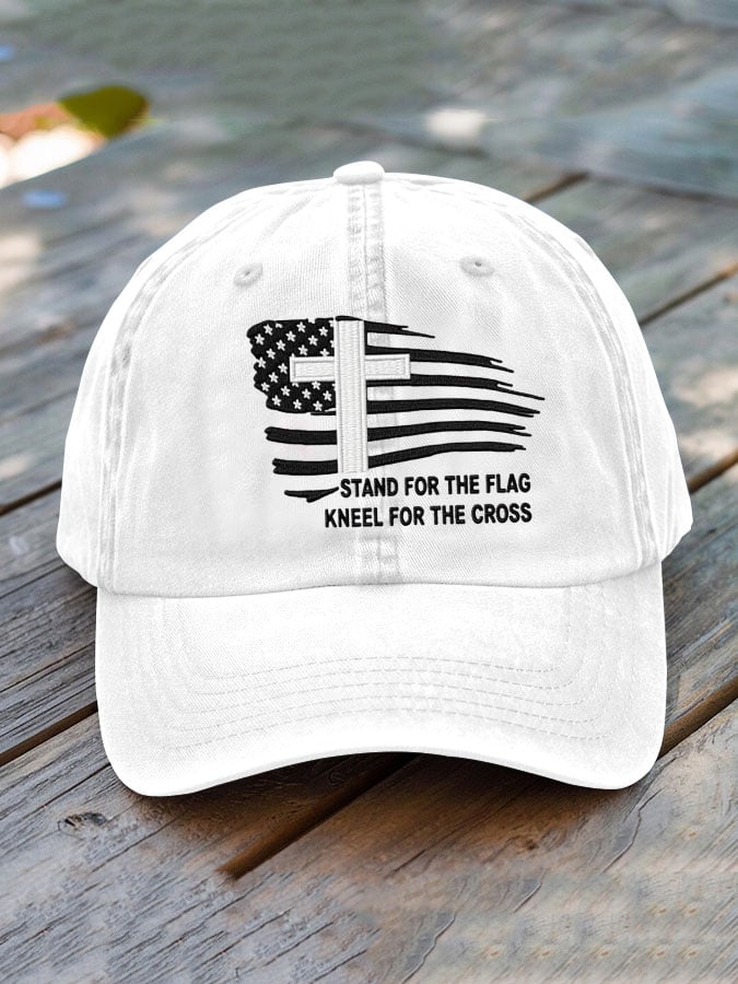 Unisex Faith Stand for the Flag Kneel for the Cross Print Hat