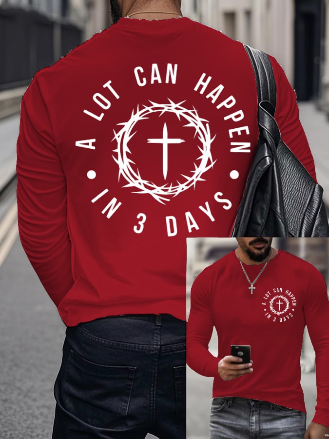 Men's Raven's A Lot Can Happen In 3 Days Printed Long Sleeve Top