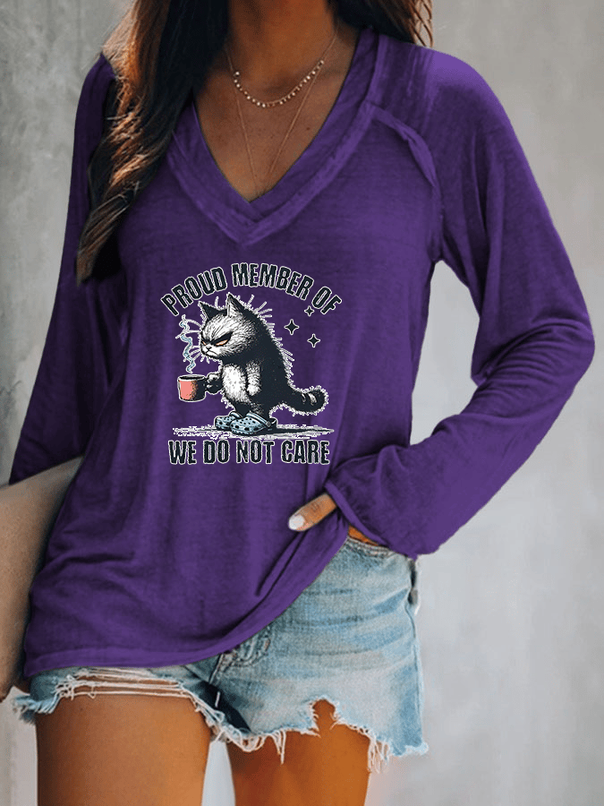 🔥Buy 3 Get 15% Off🔥Women's V-neck Retro Funny Proud Member Of Club Menopause Perimenopause Print T-Shirt