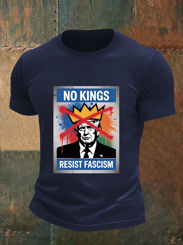 🔥Buy 3 Get 15% Off🔥Men's NO KINGS RESIST FASCISM T-shirt
