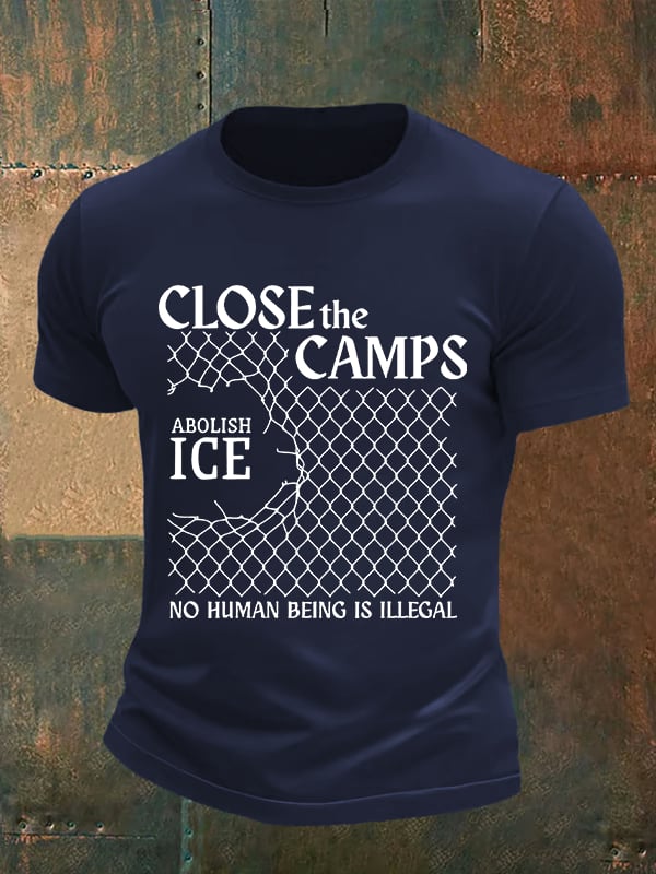 Men's Abolish ICE Close The Camps Print T-Shirt