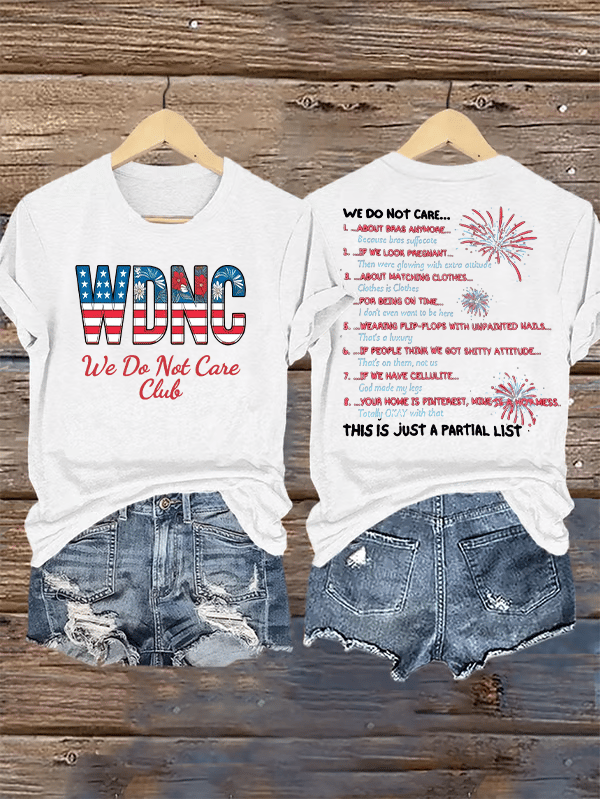 Women's Retro Funny Proud Member Of Club We Do Not Care Menopause Perimenopause Print T-Shirt