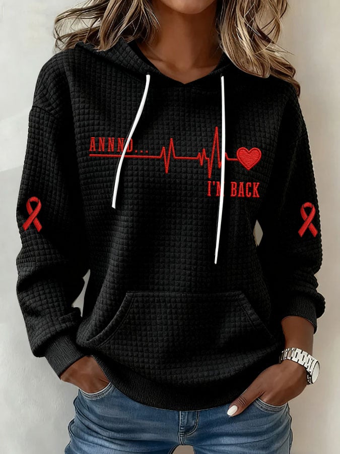 Women's Heart Disease Awareness Print Hoodie Sweatshirt