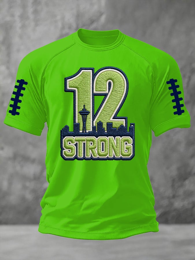 Men's football print short-sleeved T-shirt