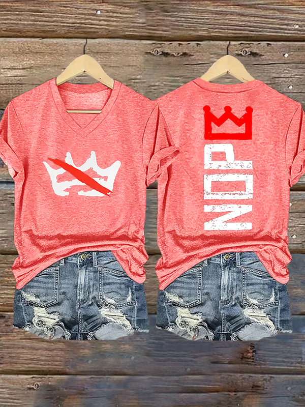 🔥Buy 3 Get 15% Off🔥Women's Nope, No Kings In America Print T-shirt