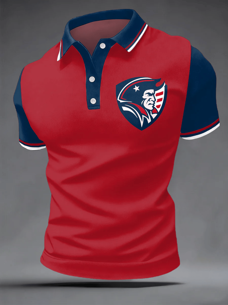 Men's Football Print Polo Shirt