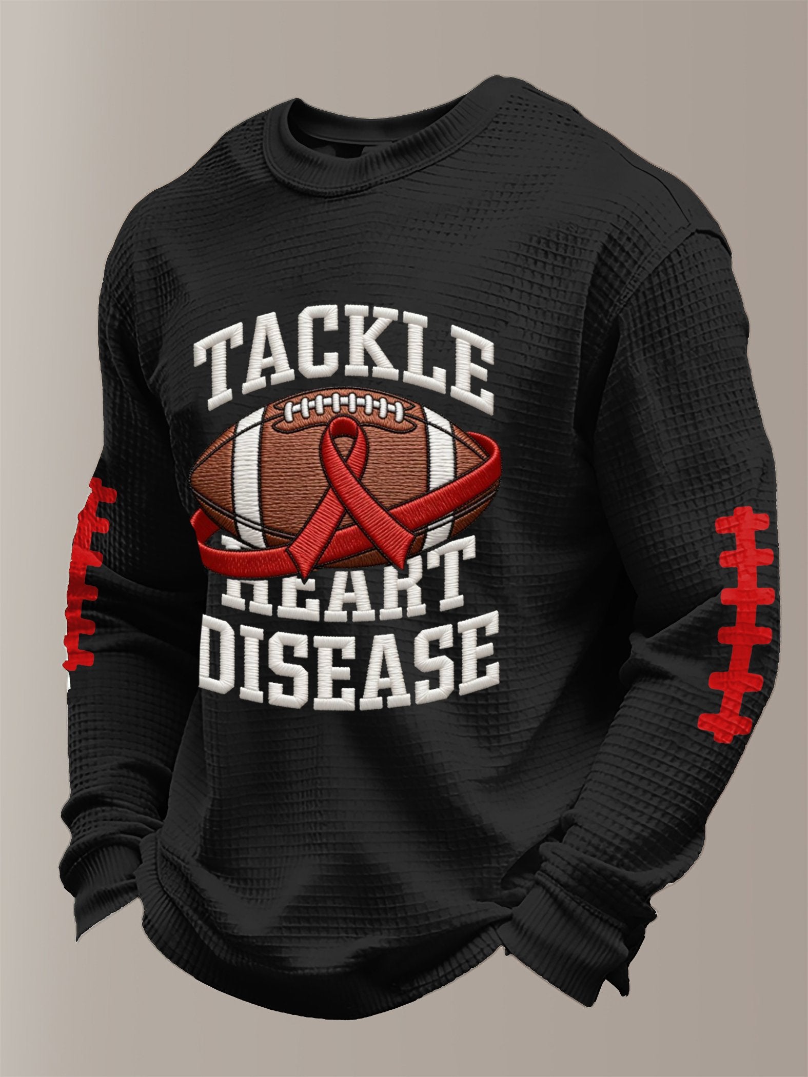 Men's Heart Disease Awareness Printed Long-Sleeve T-Shirt