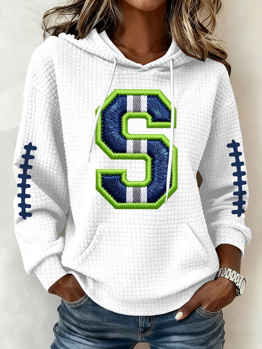 Women's Football Print Hoodie Sweatshirt