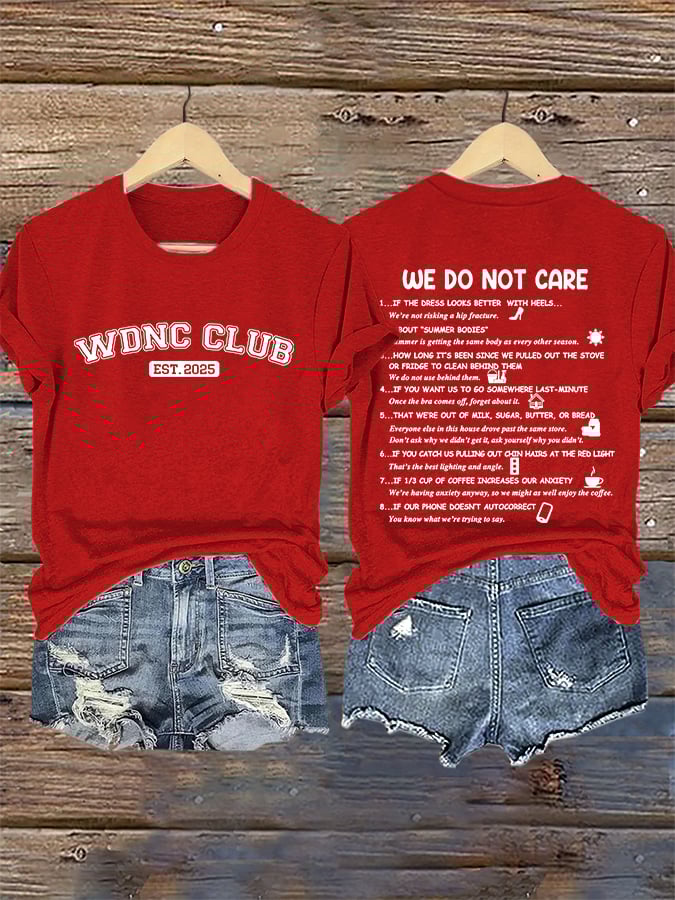 🔥Buy 3 Get 15% Off🔥Retro Funny WDNC Club Menopause Perimenopause Print T-Shirt
