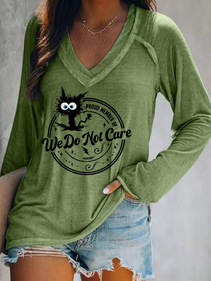 Women's V-neck Retro Funny Proud Member Of Club Menopause Perimenopause Print T-Shirt