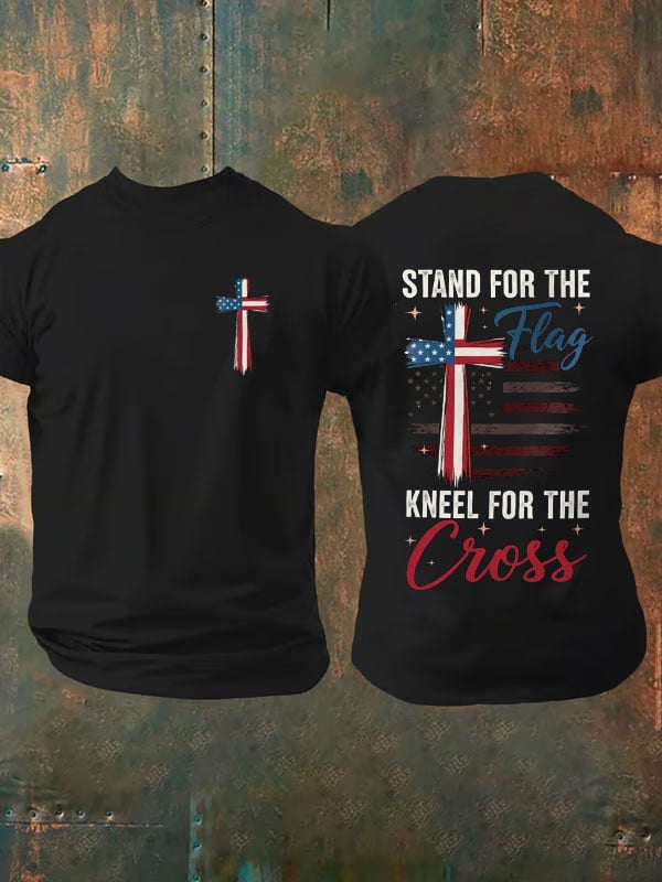 Men's Faith Cross Printed Casual T-shirt