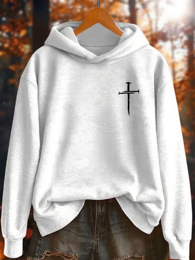 Women's Faith Cross Print Hoodie