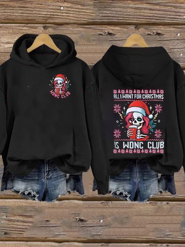 Women's Retro Funny Proud Member Of Club We Do Not Care Menopause Perimenopause Print Hoodie