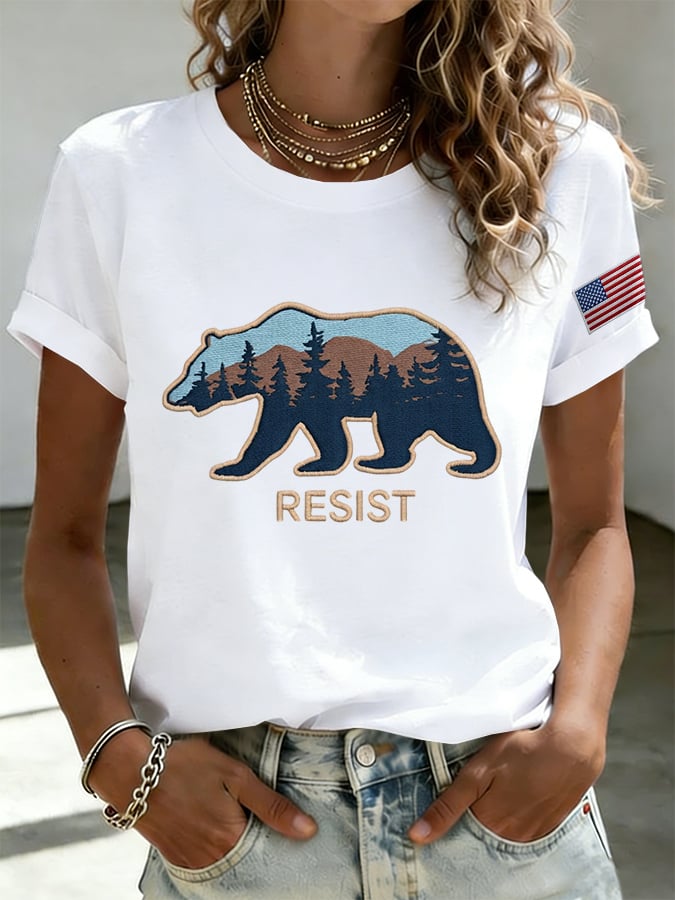 Women's Retro Resist Save The Forest Service Print T-Shirt