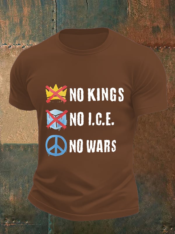 🔥Buy 3 Get 15% Off🔥Men's No Kings Print T-Shirt