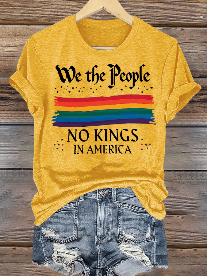 🔥Buy 3 Get 15% Off🔥Women's We the People NO KINGS IN AMERICA Printed Casual T-Shirt