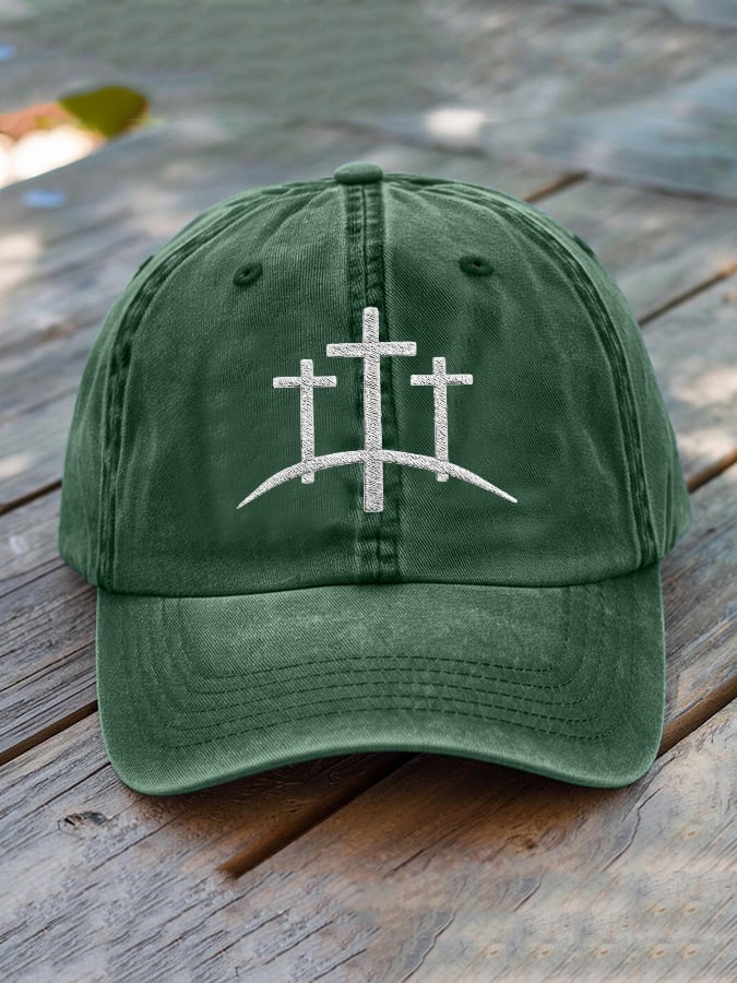 Unisex Retro Faith Cross Print Hats