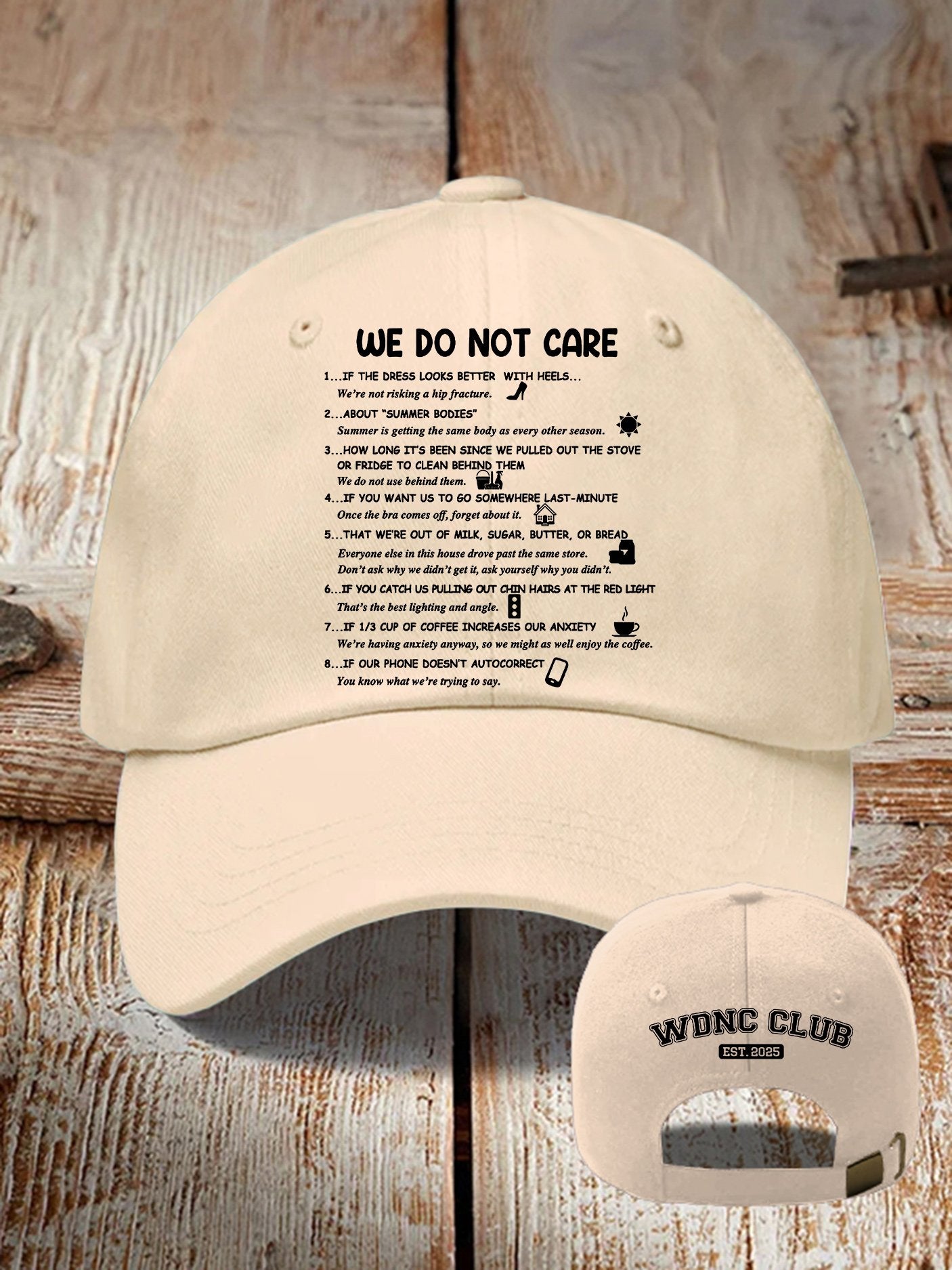 🔥Buy 3 Get 15% Off🔥Retro Funny WDNC Club Menopause Perimenopause Print Baseball Cap