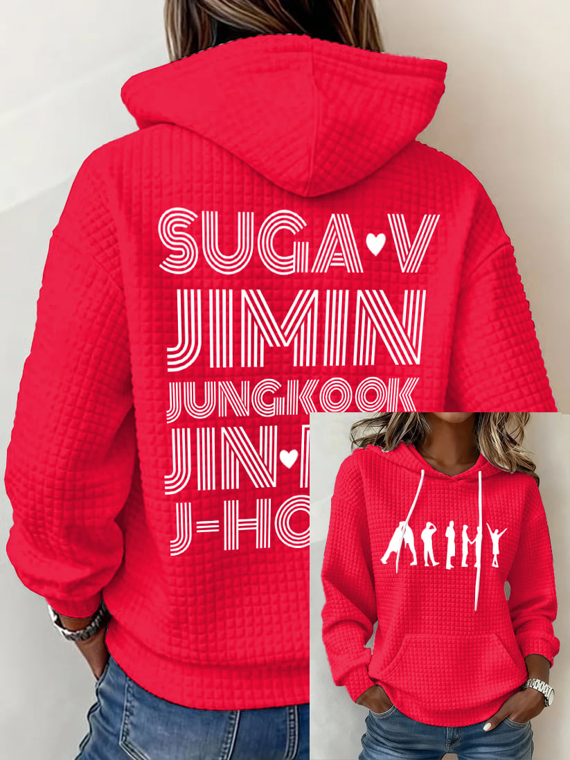 Women's Retro Leisure Print Hoodie