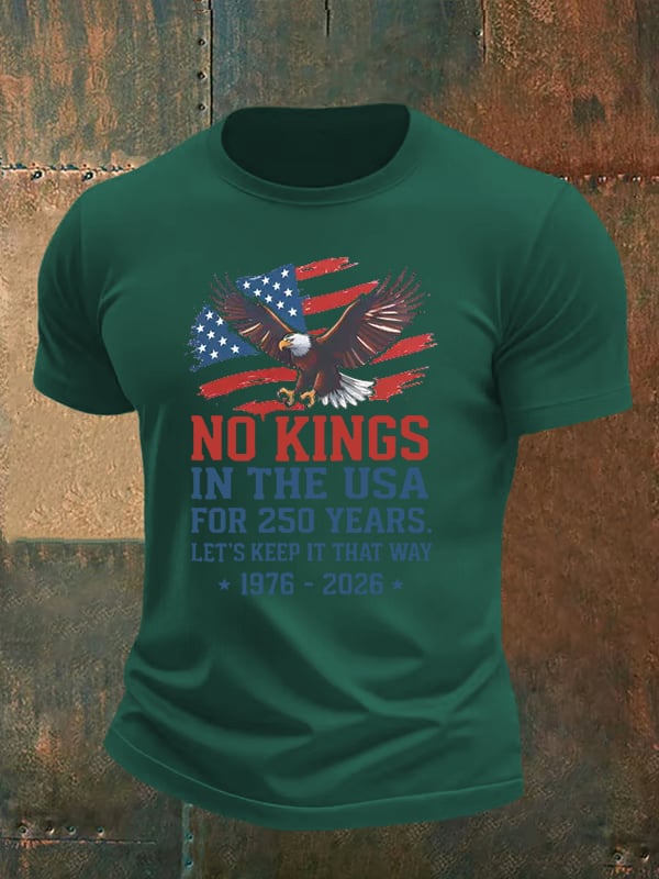 🔥Buy 3 Get 15% Off🔥Men's No Kings USA Patriotic Tee ,250 Years of Democracy printed T-shirt