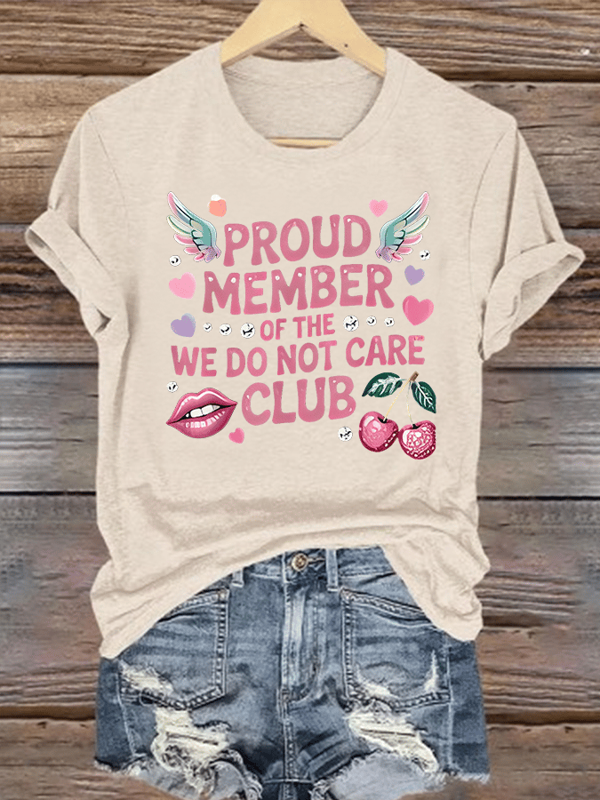 Women's Retro Funny Proud Member Of Club Menopause Perimenopause Print T-Shirt