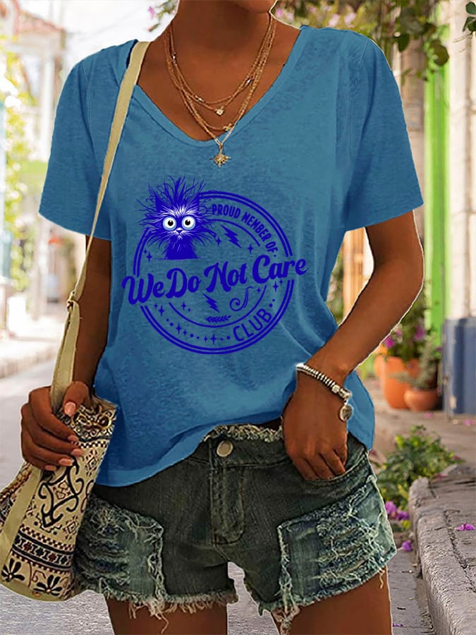 Women's Retro Funny Proud Member Of WDNC Club We Do Not Care Menopause Perimenopause Print T-Shirt