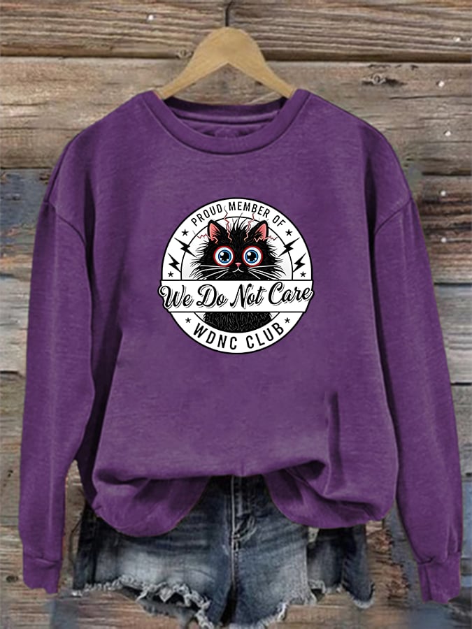 Women's Retro Funny Proud Member Of Club We Do Not Care Menopause Perimenopause Print Sweatshirt