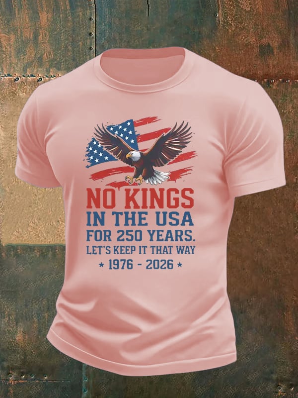 🔥Buy 3 Get 15% Off🔥Men's No Kings USA Patriotic Tee ,250 Years of Democracy printed T-shirt
