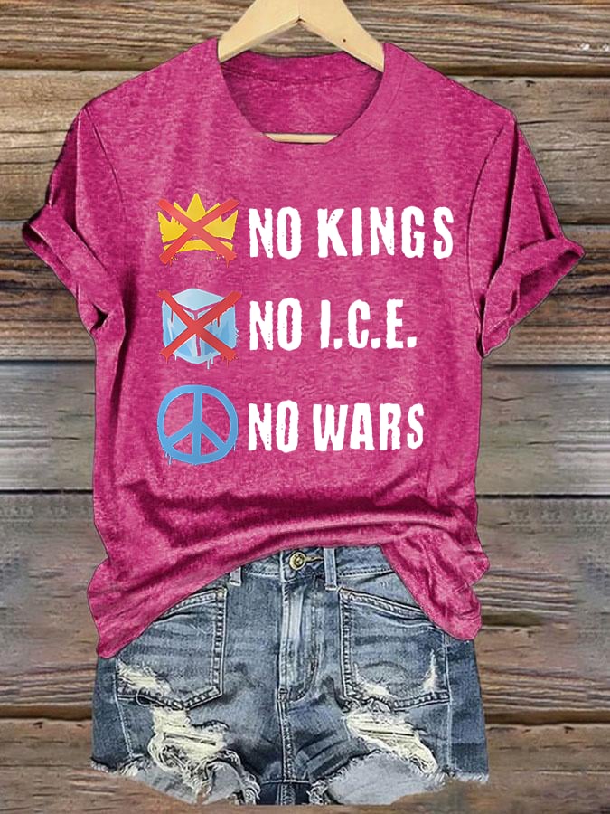 🔥Buy 3 Get 15% Off🔥Women's No Kings Print T-Shirt