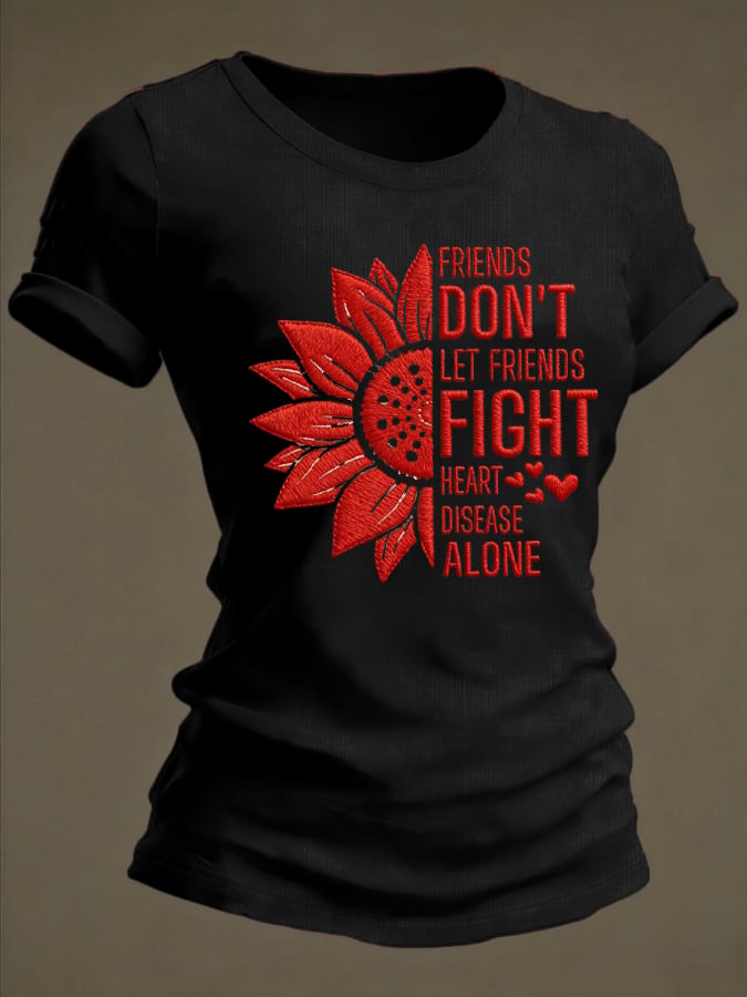 Women's Heart Disease Awareness Crewneck T-shirt