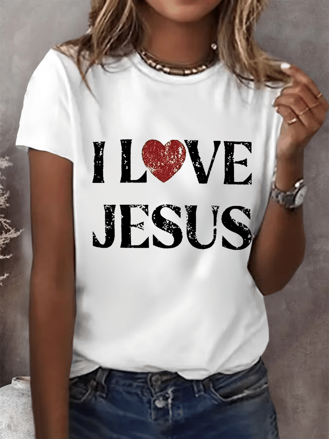 Women's Graphic I Love Jesus T-shirt