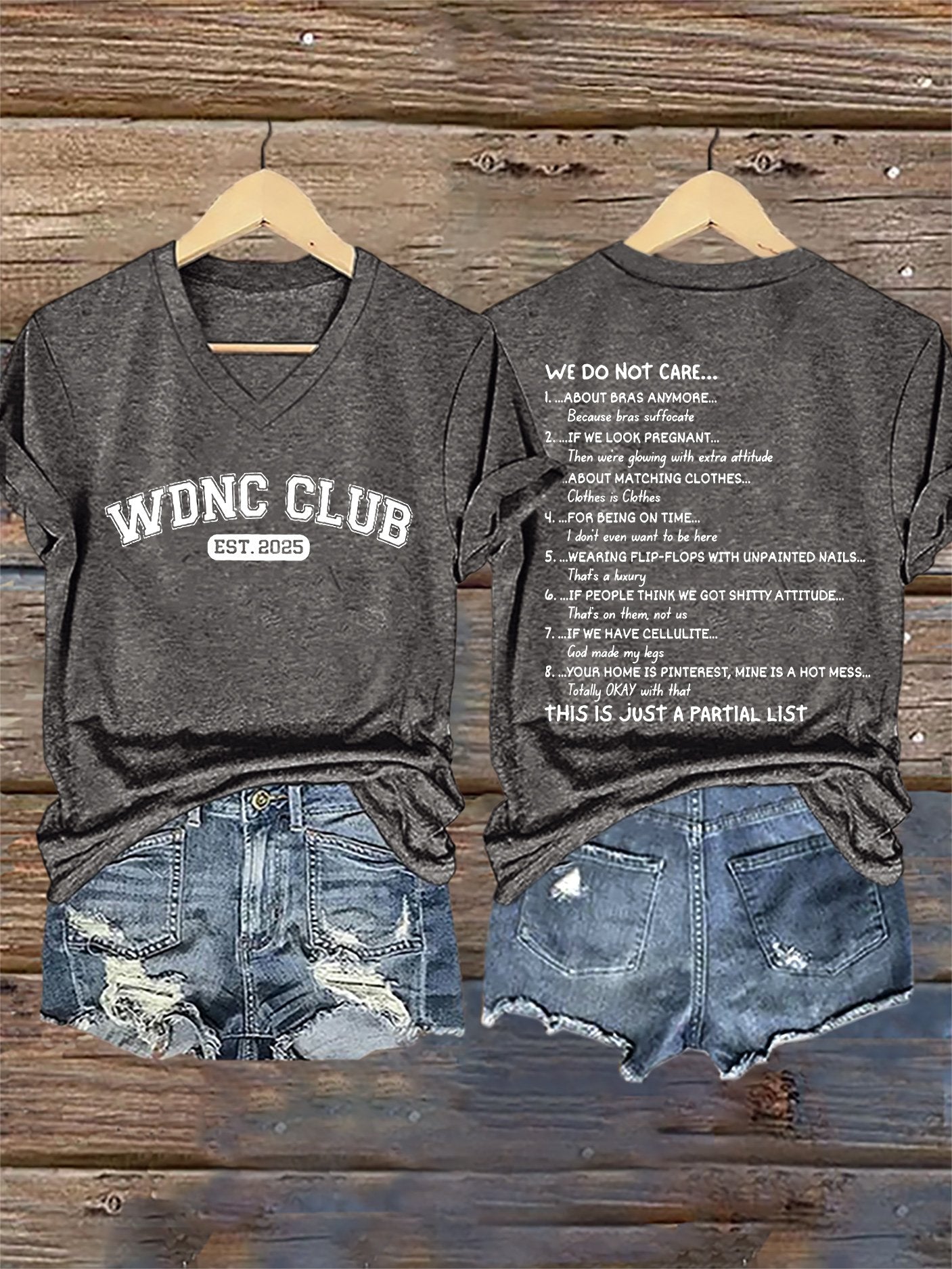 🔥Buy 3 Get 15% Off🔥V-Neck Retro Proud Member Of WDNC Club Est. 2025 Print T-Shirt