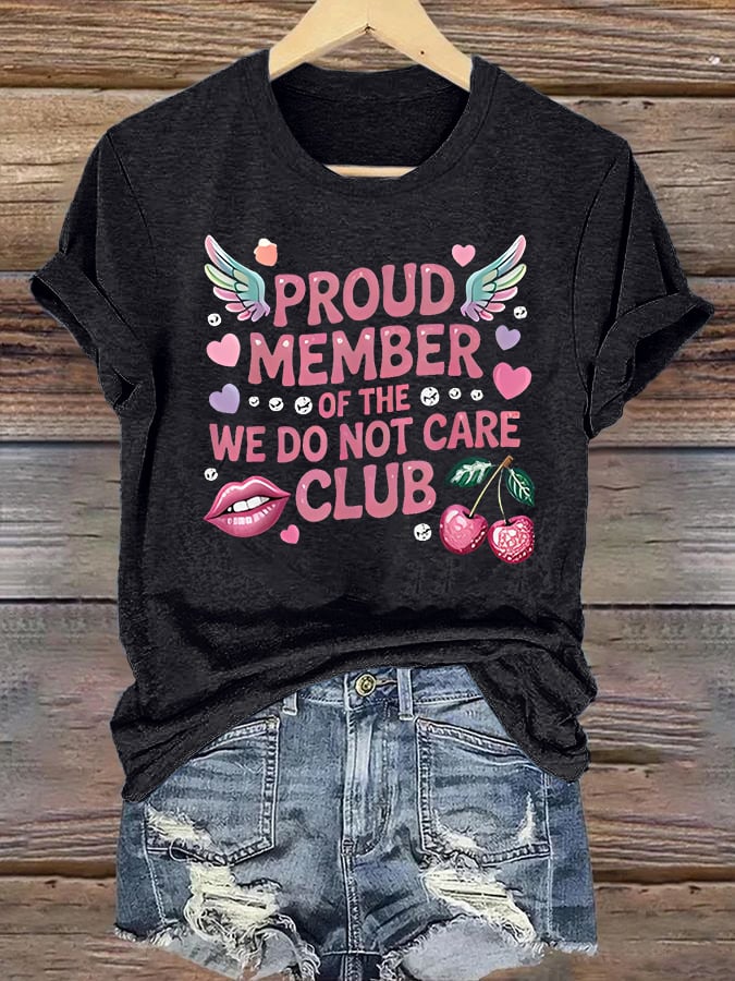Women's Retro Funny Proud Member Of Club Menopause Perimenopause Print T-Shirt