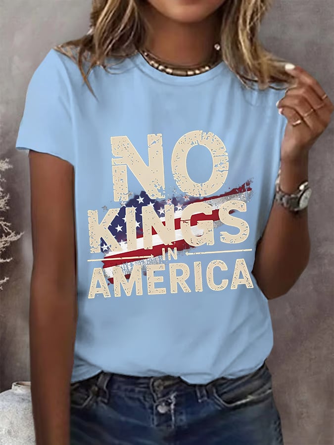 🔥Buy 3 Get 15% Off🔥Women's America has No Kings Printed Casual T-Shirt