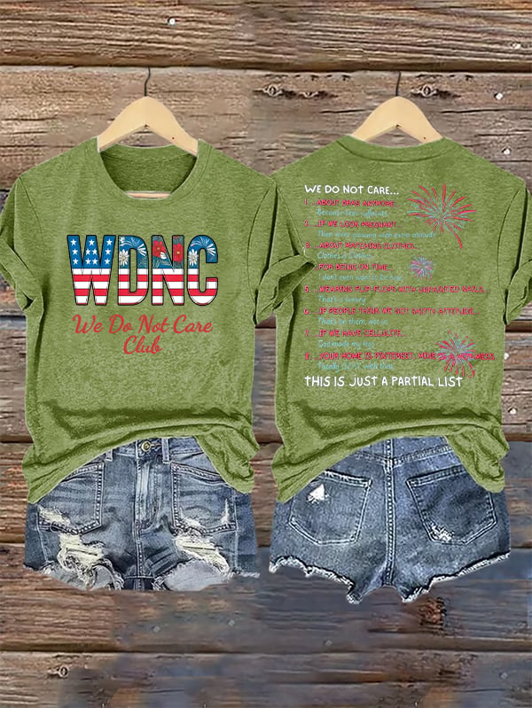 Women's Retro Funny Proud Member Of Club We Do Not Care Menopause Perimenopause Print T-Shirt
