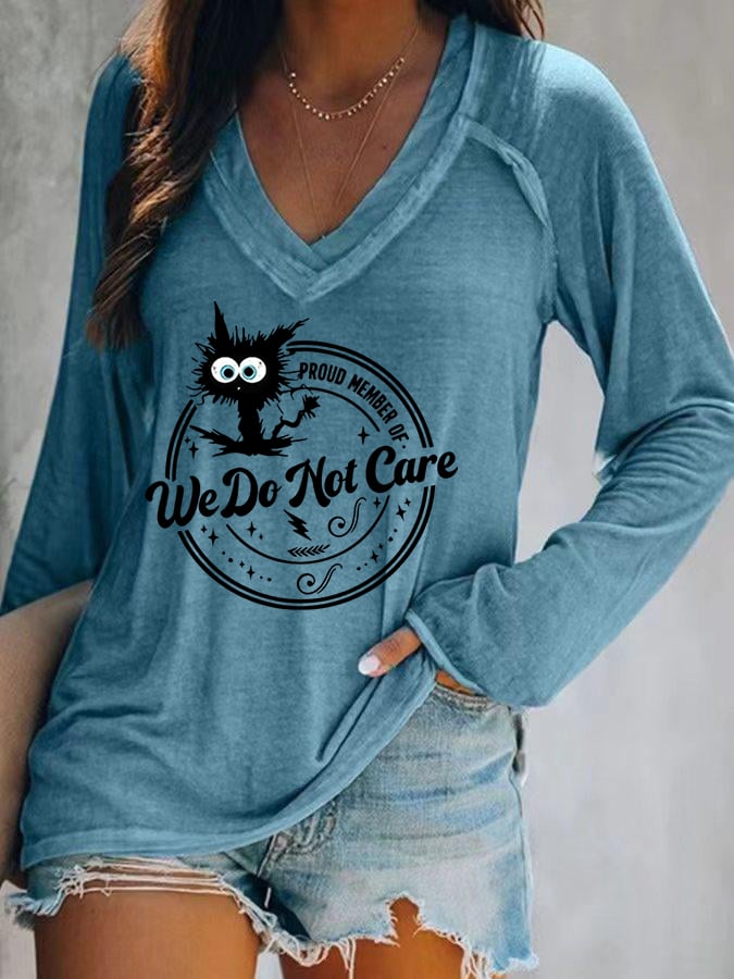 Women's V-neck Retro Funny Proud Member Of Club Menopause Perimenopause Print T-Shirt