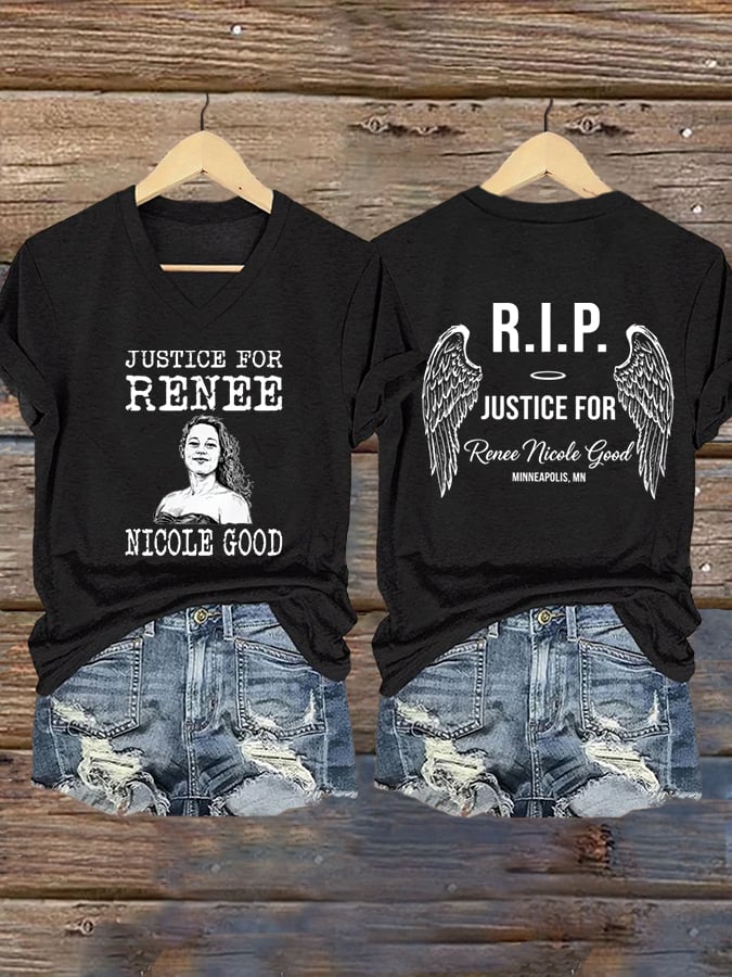 Women's Justice for Renee Nicole Good Print Casual T-Shirt