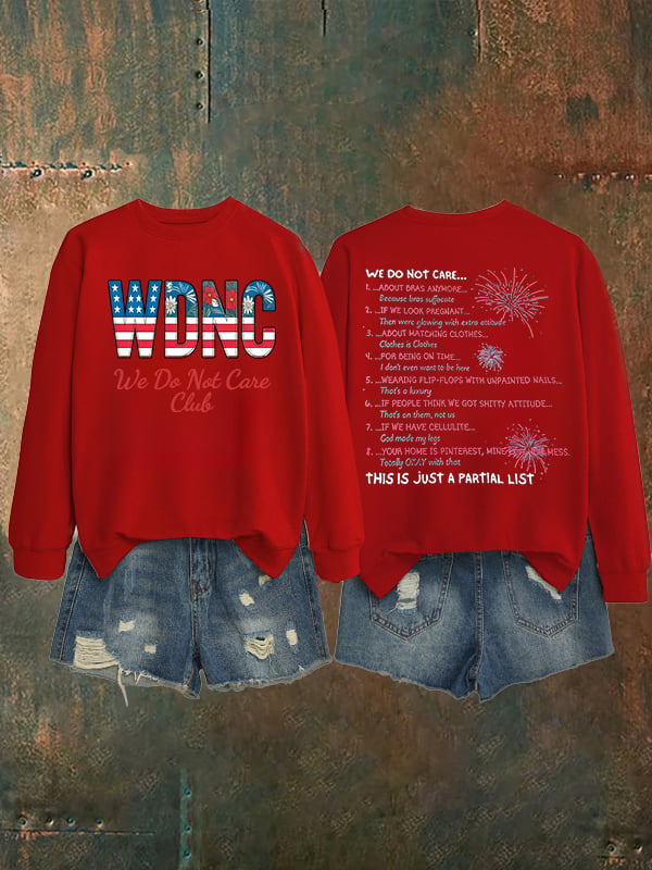Women's Retro Funny Proud Member Of Club We Do Not Care Menopause Perimenopause Print Sweatshirt